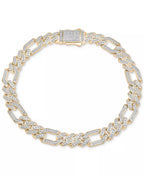Men'S Diamond Figaro Link Bracelet Necklace (1 Ct. T.W.) in 10K Gold