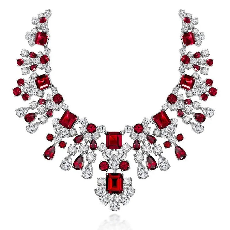 ZOCA Luxury Paraiba Necklaces for Women Genuine 925 Silver Jewelry Women'S Accessories Bride Wedding Bridal Accessories Brides