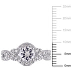 Women'S Created Sapphire Sterling Silver Engagement Ring
