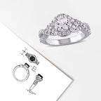 Women'S Created Sapphire Sterling Silver Engagement Ring