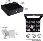 Watch Box Organizer, 18 Slot Watch Display Case, Allblack