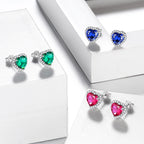 May Birthstone Jewelry Sets for Women, Green Heart Jewelry Set Emerald Necklace Earrings 925 Sterling Silver Fine Jewelry Birthday Mother'S Day Gifts