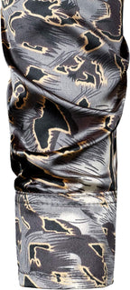 Men'S Printed Design Satin Button up Dress Shirt