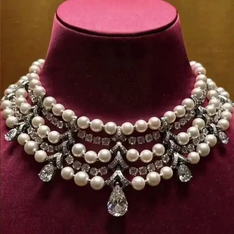 Personal Customized Pearl Necklace Genuine 925 Silver Necklaces for Women Pearl Chucker New in Necklaces High Carbon Diamond