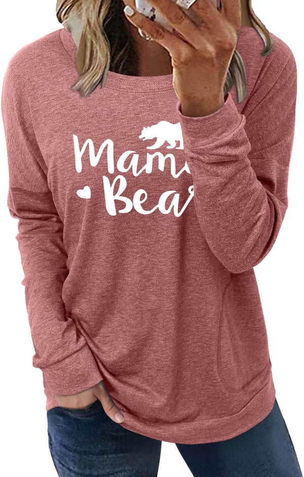Womens Crewneck Sweatshirt Casual Loose Fit Tops Long Sleeve Shirts