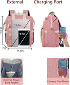 Backpack for Women,Wide Open Work Large Student Bookbag for 15.6 Inch Laptop,Doctor Teacher Nurse College School Travel Bag,Water Resistant Laptop Bookbag Computer Back Pack Pink