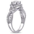 Women'S Created Sapphire Sterling Silver Engagement Ring