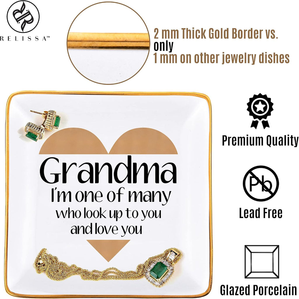 Birthday Gifts for Grandma Trinket Dish, Valentine Gift for Grandma from Granddaughter, Presents for Grandmother Gift from Grandchildren