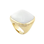 Chunky Town Ring — Pavé-Trim Cushion