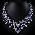 ZOCA Luxury Paraiba Necklaces for Women Genuine 925 Silver Jewelry Women'S Accessories Bride Wedding Bridal Accessories Brides
