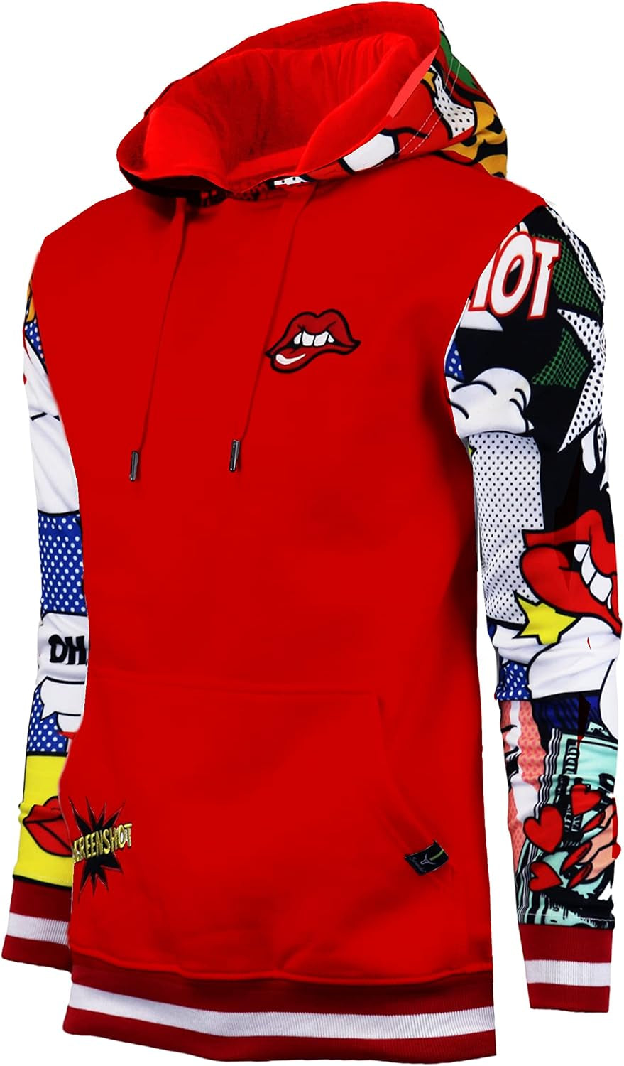 Mens Urban Hip Hop Premium Fleece Hoodie - Modern Pullover NYC Street Fashion Urbanwear Hooded Sweatshirt