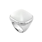 Chunky Town Ring — Pavé-Trim Cushion