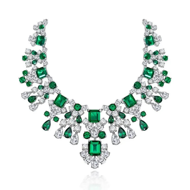 ZOCA Luxury Paraiba Necklaces for Women Genuine 925 Silver Jewelry Women'S Accessories Bride Wedding Bridal Accessories Brides