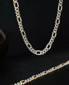 Men'S Diamond Figaro Link Bracelet Necklace (1 Ct. T.W.) in 10K Gold