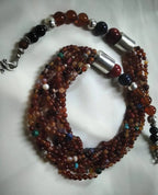 Morocco - Magnificent Multi-Strand Gemstone Necklace, Berber Necklace, Ethnic, Evening Necklace, Agate Necklace, Boho Necklace.