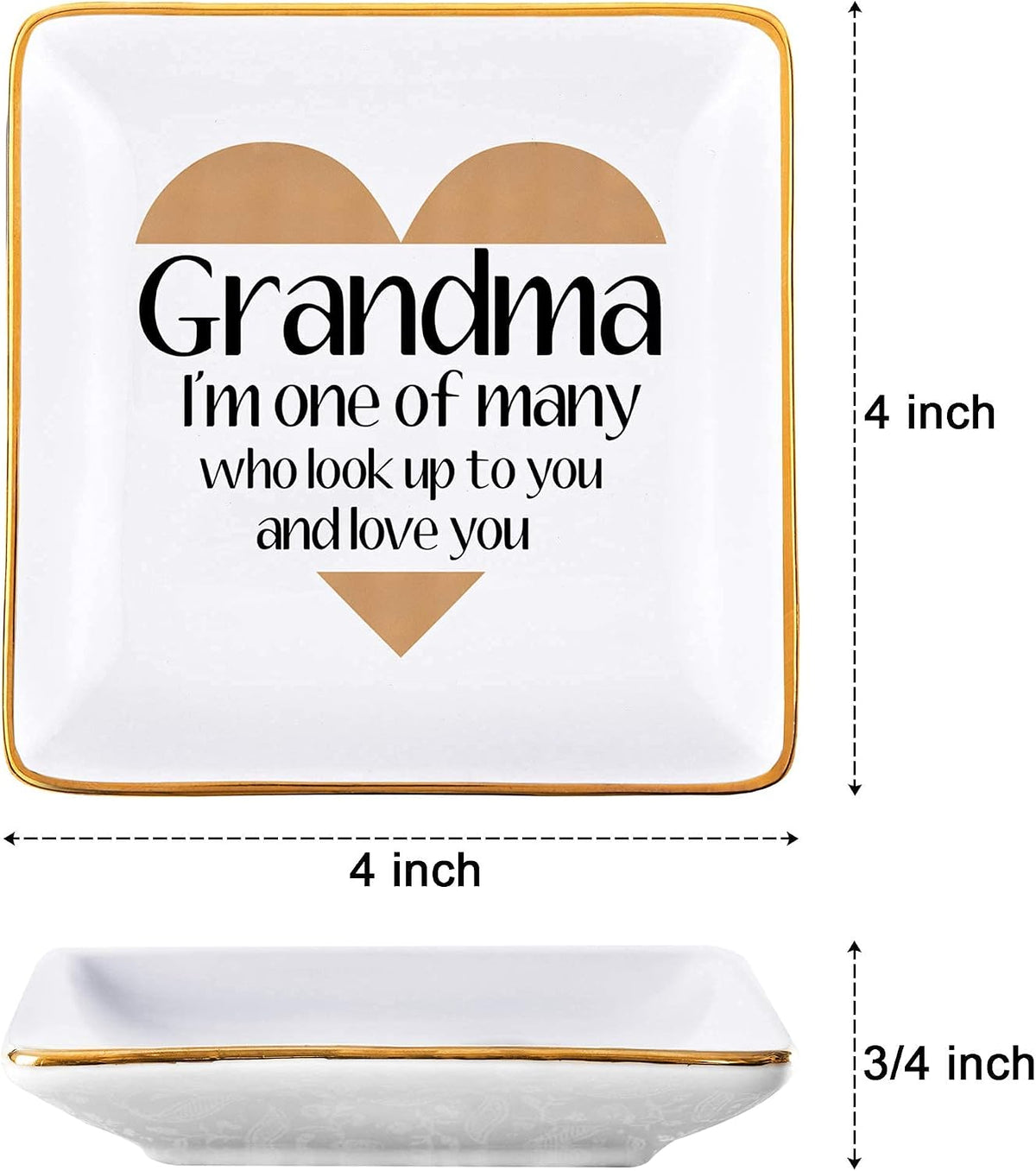 Birthday Gifts for Grandma Trinket Dish, Valentine Gift for Grandma from Granddaughter, Presents for Grandmother Gift from Grandchildren
