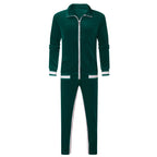 Velour Tracksuit Mens,2023 Men'S Velour Tracksuit 2 Pieces Winter Warm Full Zip up Jacket Sweatpants Fitness Sportswear Sweatsuit Jogger Sets