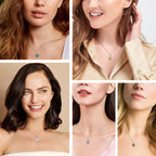December Synthetic Turquoise Birthstone Necklaces Women Pure 925 Sterling Silver Love Heart Pendant Wedding Graduation Gifts for Wife Mom Daughter