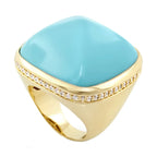 Chunky Town Ring — Pavé-Trim Cushion