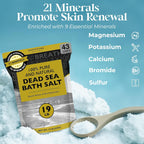 Dead Sea Salt - Spa Bath Salt - 19 Lbs Fine Grain Bulk - 100% Pure - Better Absorbing than Epsom Salt - Soak for Women & Men for Skin Issues and to Relax Tired Muscles - Resealable Pack.