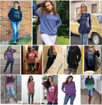 Womens Crewneck Sweatshirt Casual Loose Fit Tops Long Sleeve Shirts